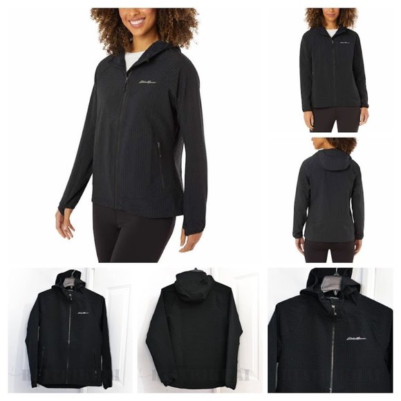 Eddie Bauer Jackets & Coats Black Nwt Women Fleece Waffle Rain Off